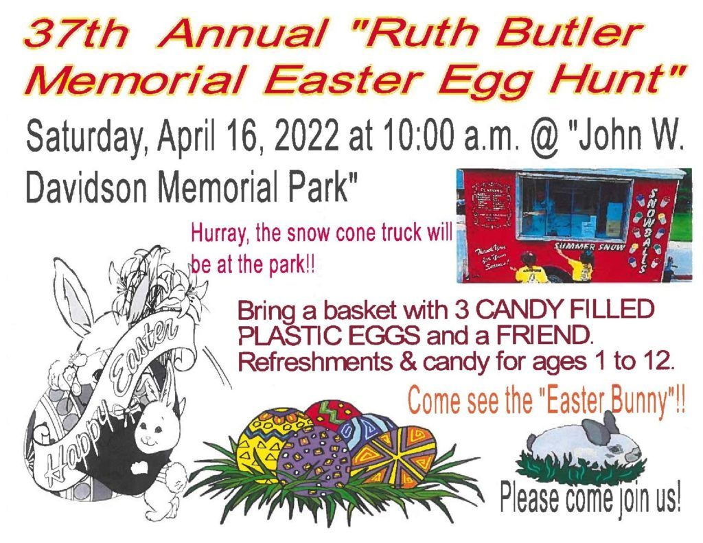 37th Annual "Ruth Butler Memorial Easter Egg Hunt"